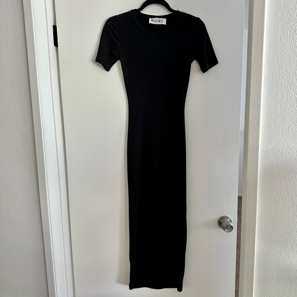 Black Midi Bodycon Dress - Picture 3 of 4